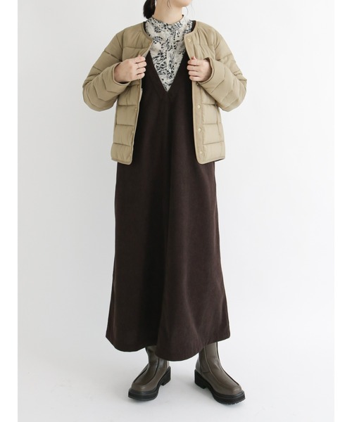 Samansa Mos2 blue(サマンサモスモスブルー)の「コーデュロイジャンスカ(ジャンパースカート・レディース・ダークブラウン/モカ/チャコール・フリ-)」の4枚目の写真