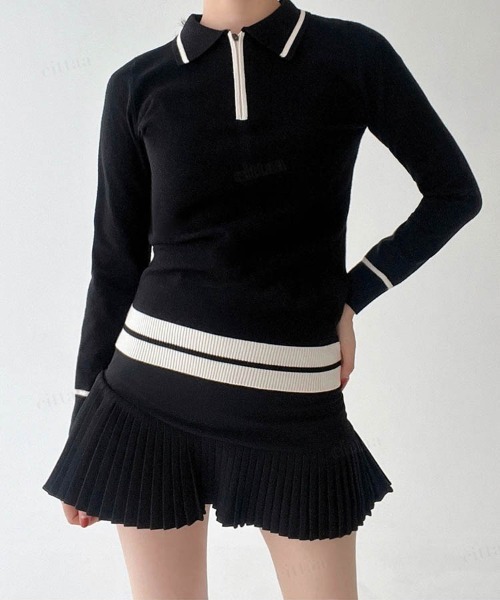 Dalfwin（ダールフィン）の「ゴルフウェア アシメトリープリーツ切り替えミニスカート インナーパンツ付（スカート・レディース・ホワイト/ピンク/ブラック・SMALL/MEDIUM）」の15枚目の写真