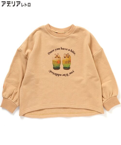 アデリアレトロ（アデリアレトロ）の「アデリアレトロ　ビックスウェット（スウェット・キッズ・グレー/オレンジ・80/90/100/110/120/130/140）」の8枚目の写真