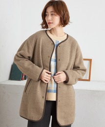 Petit Honfleur | ノーカラーボアコート(ムートンコート)