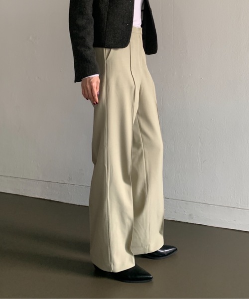 Didot.showroom(ディドット ショールーム)の「ピンタックワイドスラックス(スラックス・レディース・ブラック/カーキ・S/M)」の11枚目の写真