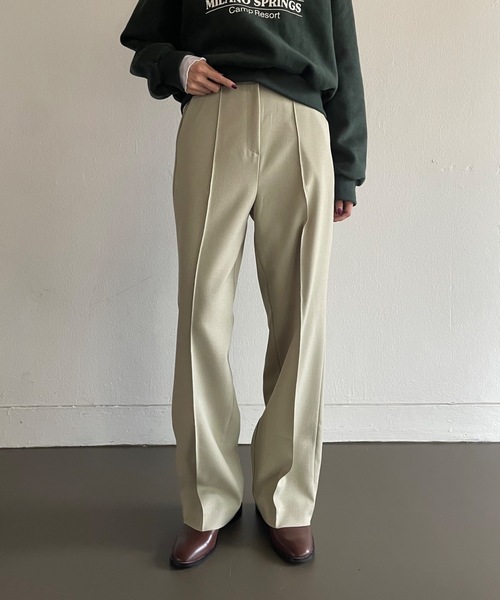 Didot.showroom(ディドット ショールーム)の「ピンタックワイドスラックス(スラックス・レディース・ブラック/カーキ・S/M)」の9枚目の写真