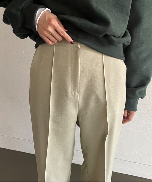 Didot.showroom(ディドット ショールーム)の「ピンタックワイドスラックス(スラックス・レディース・ブラック/カーキ・S/M)」の7枚目の写真