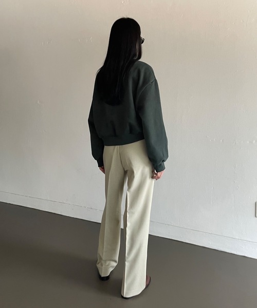 Didot.showroom(ディドット ショールーム)の「ピンタックワイドスラックス(スラックス・レディース・ブラック/カーキ・S/M)」の6枚目の写真