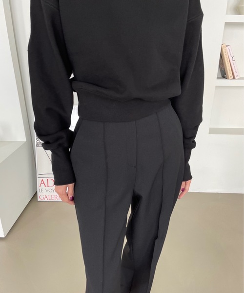Didot.showroom(ディドット ショールーム)の「ピンタックワイドスラックス(スラックス・レディース・ブラック/カーキ・S/M)」の3枚目の写真