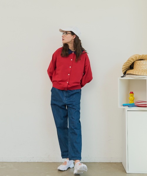 MERLOT（メルロー）の「配色カラーカーディガン（カーディガン/ボレロ・レディース・ネイビー/レッド/グリーン/ブラック・FREE）」の18枚目の写真