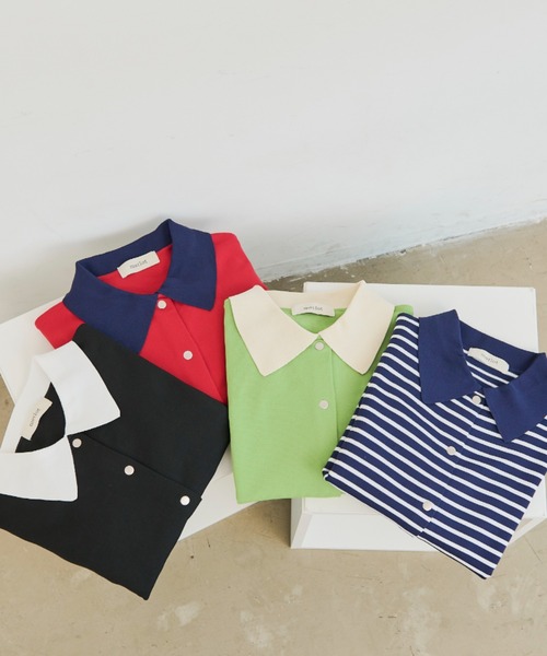 MERLOT（メルロー）の「配色カラーカーディガン（カーディガン/ボレロ・レディース・ネイビー/レッド/グリーン/ブラック・FREE）」の19枚目の写真