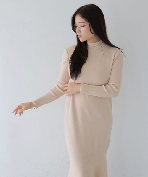 CLEIO（クレイオ）の「【CLEIO】フレアニットワンピース（ワンピース・レディース・アイボリー/ブラック/ベージュ・FREE）」の10枚目の写真