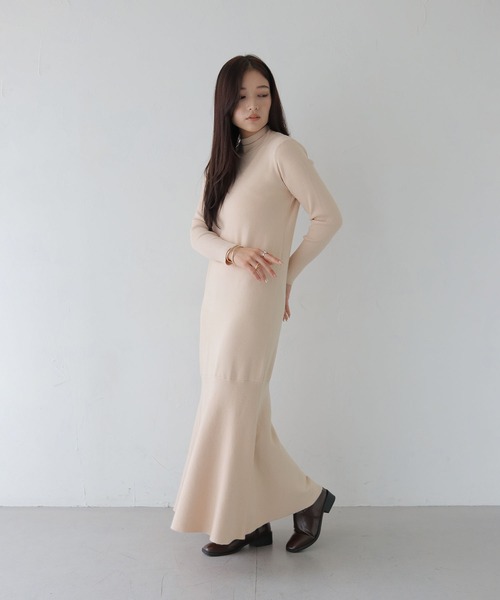 CLEIO（クレイオ）の「【CLEIO】フレアニットワンピース（ワンピース・レディース・アイボリー/ブラック/ベージュ・FREE）」の8枚目の写真