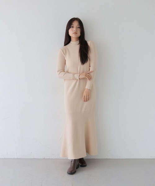 CLEIO（クレイオ）の「【CLEIO】フレアニットワンピース（ワンピース・レディース・アイボリー/ブラック/ベージュ・FREE）」の9枚目の写真