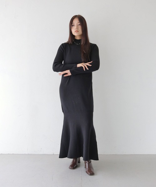 CLEIO（クレイオ）の「【CLEIO】フレアニットワンピース（ワンピース・レディース・アイボリー/ブラック/ベージュ・FREE）」の14枚目の写真