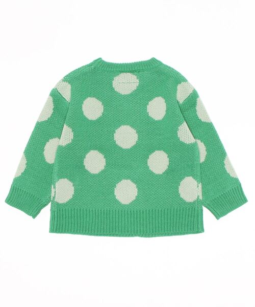 A BOND(アボンド)の「【おうちで洗えるニット】ドットセーター(kids/XS~LL)(ニット/セーター・キッズ・チャコール/レッド/グリーン・XS/S/M/L/LL)」の4枚目の写真