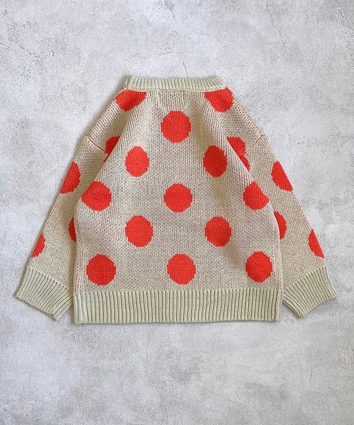 A BOND(アボンド)の「【おうちで洗えるニット】ドットセーター(kids/XS~LL)(ニット/セーター・キッズ・チャコール/レッド/グリーン・XS/S/M/L/LL)」の7枚目の写真