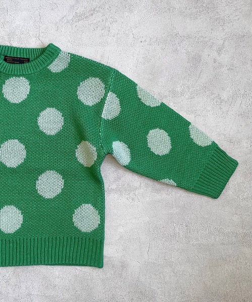 A BOND(アボンド)の「【おうちで洗えるニット】ドットセーター(kids/XS~LL)(ニット/セーター・キッズ・チャコール/レッド/グリーン・XS/S/M/L/LL)」の8枚目の写真