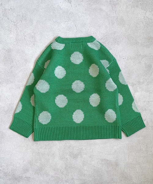 A BOND(アボンド)の「【おうちで洗えるニット】ドットセーター(kids/XS~LL)(ニット/セーター・キッズ・チャコール/レッド/グリーン・XS/S/M/L/LL)」の9枚目の写真