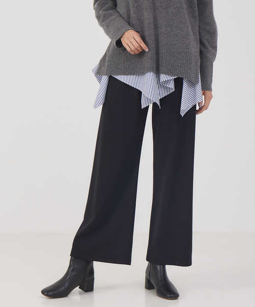 qualite（カリテ）の「2WAYストレッチレギンスパンツ（その他パンツ・レディース・グレイッシュベージュ/ブラック・38/36）」の2枚目の写真