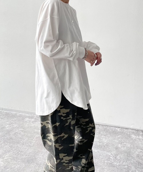 PAGEBOY（ページボーイ）の「ルーズロンT（Tシャツ/カットソー・レディース・ブラック/オフホワイト・FREE）」の8枚目の写真