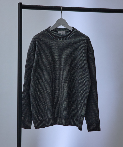 ABAHOUSE(アバハウス)の「【カラーネップ】ダブルジャカード ニット プルオーバー(ニット/セーター・メンズ・ベージュ/チャコールグレー/ダークグリーン・44/46/48)」の2枚目の写真