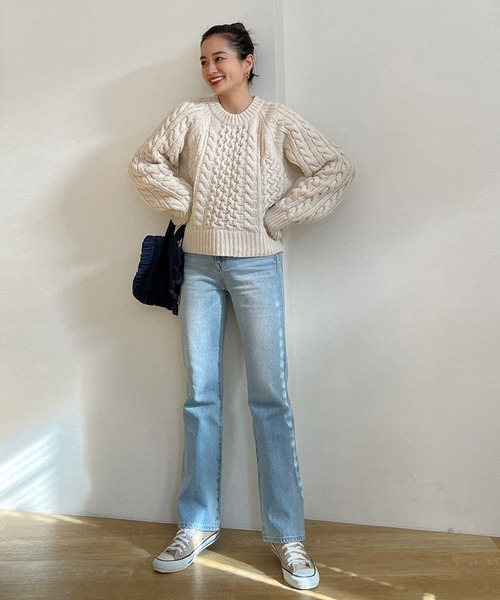 Vicente（ヴィセンテ）の「Fleek wool knit（ニット/セーター・レディース・ホワイト/ブラウン・FREE）」の18枚目の写真