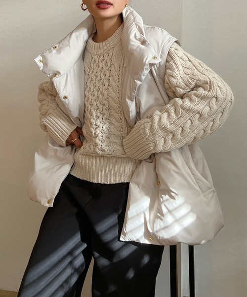 Vicente（ヴィセンテ）の「Fleek wool knit（ニット/セーター・レディース・ホワイト/ブラウン・FREE）」の7枚目の写真