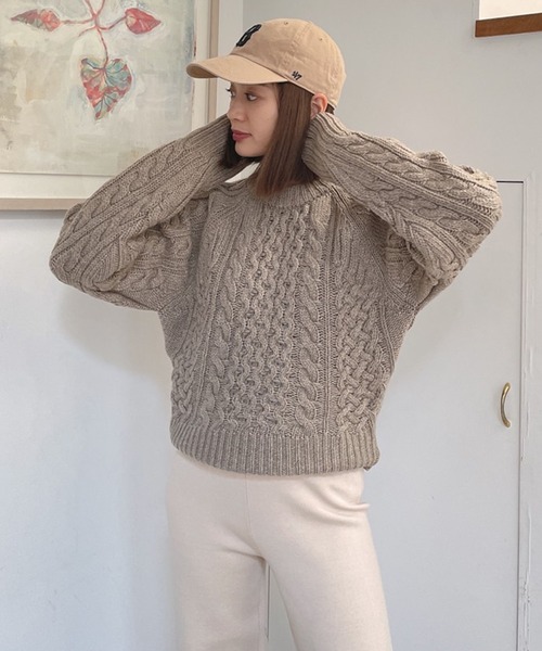 Vicente（ヴィセンテ）の「Fleek wool knit（ニット/セーター・レディース・ホワイト/ブラウン・FREE）」の19枚目の写真