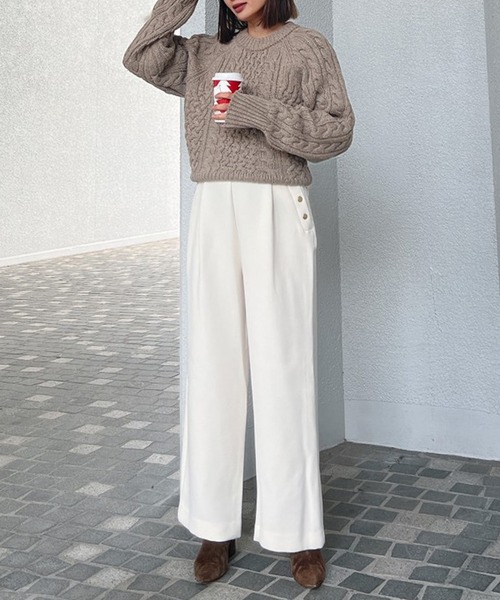 Vicente（ヴィセンテ）の「Fleek wool knit（ニット/セーター・レディース・ホワイト/ブラウン・FREE）」の21枚目の写真