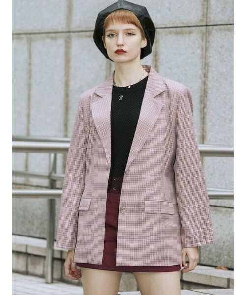 jouetie(ジュエティ)の「パターンオーバージャケット(テーラードジャケット・レディース・ブラック/ピンク/ブルー/ブラウン・MEDIUM)」の20枚目の写真