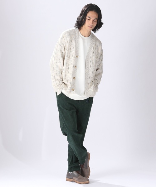 niko and...（ニコアンド）の「MIXヤーン透かしニットカーディガン（カーディガン/ボレロ・メンズ・ライトグレー/ネイビー/オレンジ・MEDIUM/LARGE）」の4枚目の写真