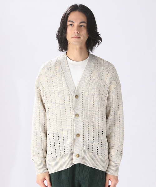 niko and...（ニコアンド）の「MIXヤーン透かしニットカーディガン（カーディガン/ボレロ・メンズ・ライトグレー/ネイビー/オレンジ・MEDIUM/LARGE）」の10枚目の写真