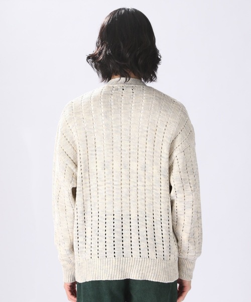 niko and...（ニコアンド）の「MIXヤーン透かしニットカーディガン（カーディガン/ボレロ・メンズ・ライトグレー/ネイビー/オレンジ・MEDIUM/LARGE）」の12枚目の写真