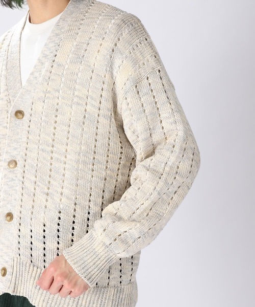 niko and...（ニコアンド）の「MIXヤーン透かしニットカーディガン（カーディガン/ボレロ・メンズ・ライトグレー/ネイビー/オレンジ・MEDIUM/LARGE）」の14枚目の写真