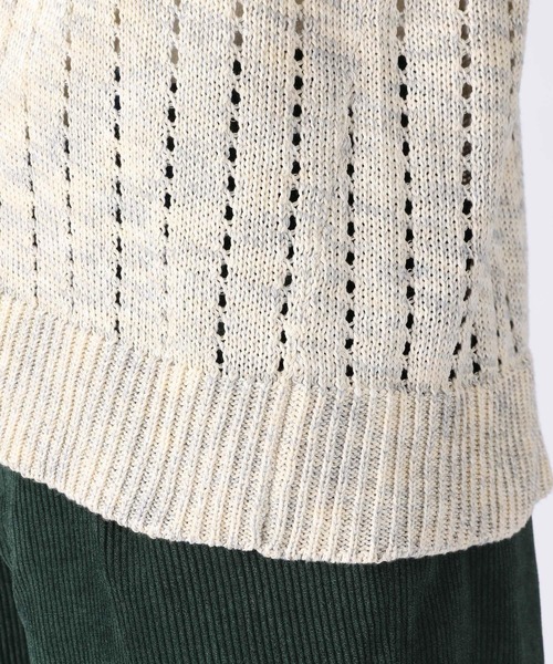 niko and...（ニコアンド）の「MIXヤーン透かしニットカーディガン（カーディガン/ボレロ・メンズ・ライトグレー/ネイビー/オレンジ・MEDIUM/LARGE）」の15枚目の写真