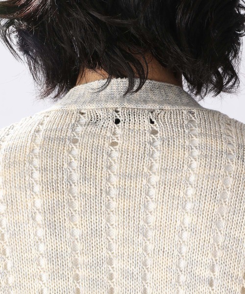 niko and...（ニコアンド）の「MIXヤーン透かしニットカーディガン（カーディガン/ボレロ・メンズ・ライトグレー/ネイビー/オレンジ・MEDIUM/LARGE）」の16枚目の写真