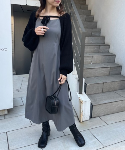 OLIVE des OLIVE シャーリングキャミワンピとボレロのセット試着のみ SETアイテム】シャーリングキャミワンピとボレロのセット