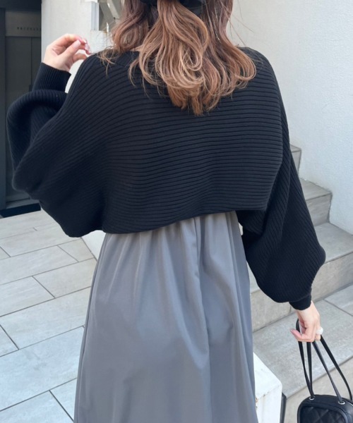 OLIVE des OLIVE（オリーブデオリーブ）の「ボレロ×キャミワンピースセット（ワンピース・レディース・ベージュ/チャコールグレー/サックスブルー・FREE）」の9枚目の写真