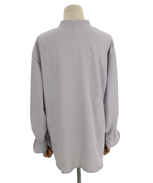 Amulet（アミュレット）の「スリット入りVネックブラウス（シャツ/ブラウス・レディース・グレー/ホワイト・M/L/XL）」の13枚目の写真