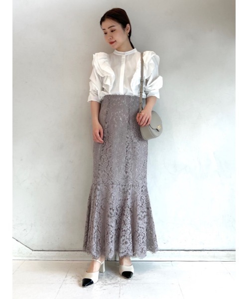 Snidel アイボリードットフリルブラウス クロップドコットンフリルブラウス | スナイデル(SNIDEL