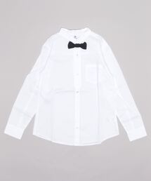 ブロード/ストライプ蝶ネクタイ付シャツ