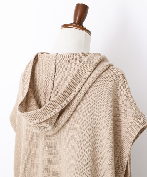 n'OrLABEL(ノアールレーベル)の「『コットンニットフードベスト』(ベスト・レディース・ミント/ライトベージュ/ブラック・FREE)」の16枚目の写真