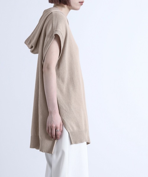 n'OrLABEL(ノアールレーベル)の「『コットンニットフードベスト』(ベスト・レディース・ミント/ライトベージュ/ブラック・FREE)」の7枚目の写真