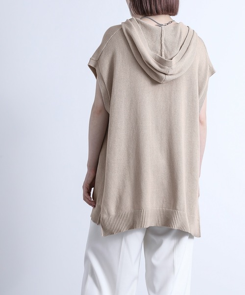 n'OrLABEL(ノアールレーベル)の「『コットンニットフードベスト』(ベスト・レディース・ミント/ライトベージュ/ブラック・FREE)」の8枚目の写真