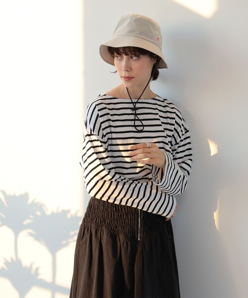 Ray BEAMS（レイビームス）の「DANTON / ポリエステル ハット（ハット・レディース・オフホワイト/ブラック/オレンジ・ONE SIZE）」の4枚目の写真