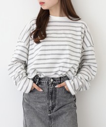 atONE BIGボーダーロングスリーブ長袖Tシャツ