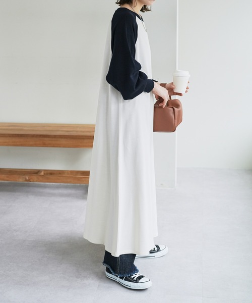 DISCOAT（ディスコート）の「【WEB限定】ポイント刺繍ラグランワンピース（ワンピース・レディース・ホワイト/ブラック/アイボリー/グレイッシュベージュ・MEDIUM）」の8枚目の写真