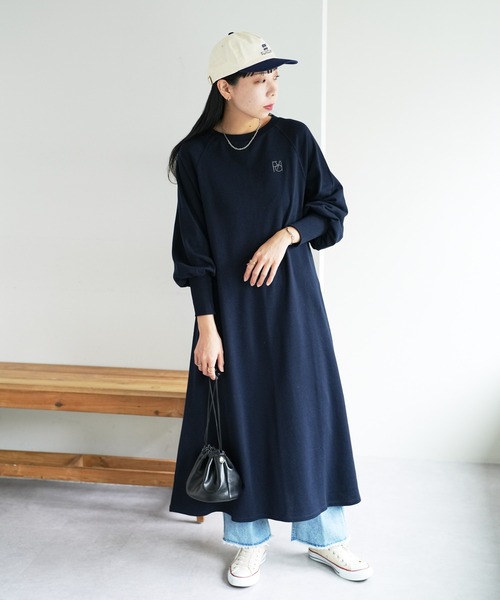 DISCOAT（ディスコート）の「【WEB限定】ポイント刺繍ラグランワンピース（ワンピース・レディース・ホワイト/ブラック/アイボリー/グレイッシュベージュ・MEDIUM）」の16枚目の写真