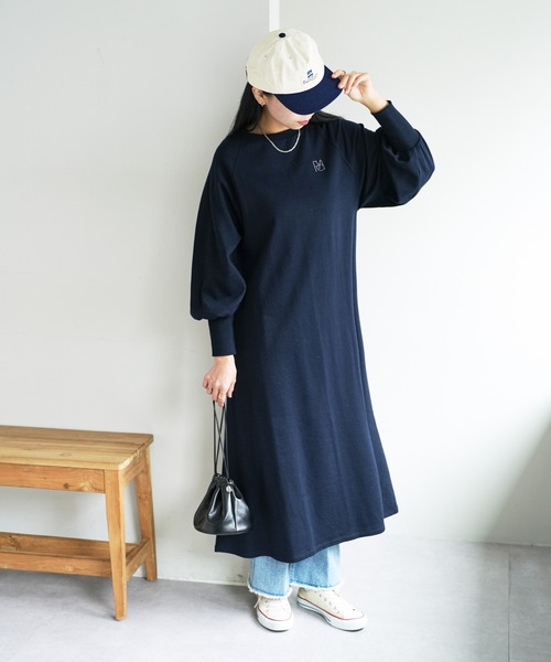 DISCOAT（ディスコート）の「【WEB限定】ポイント刺繍ラグランワンピース（ワンピース・レディース・ホワイト/ブラック/アイボリー/グレイッシュベージュ・MEDIUM）」の17枚目の写真