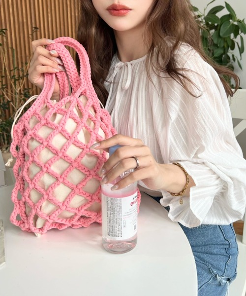 セール】フィッシュネット巾着ハンドバッグ（ハンドバッグ