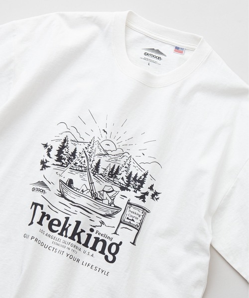 OUTDOOR PRODUCTS APPAREL(アウトドアプロダクツアパレル)の「USAコットン プリント バックプリント ワンポイント ビッグシルエット Tシャツ(Tシャツ/カットソー・メンズ・ベージュ/ブラック系その他/カーキ/ホワイト/その他/ダークグリーン/ブラウン/ブラック/ホワイト系その他・MEDIUM/X-LARGE/LARGE)」の2枚目の写真