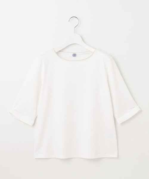 J.PRESS(ジェイプレス)の「【接触冷感・UVケア】スムースジャージー タックスリーブ カットソー(Tシャツ/カットソー・レディース・ネイビー系/ホワイト系/サックスブルー系/ライトグレー系・MEDIUM/LARGE)」の13枚目の写真