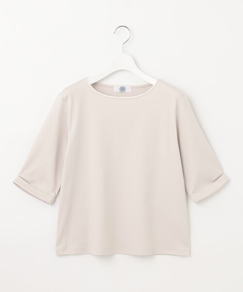 J.PRESS(ジェイプレス)の「【接触冷感・UVケア】スムースジャージー タックスリーブ カットソー(Tシャツ/カットソー・レディース・ネイビー系/ホワイト系/サックスブルー系/ライトグレー系・MEDIUM/LARGE)」の14枚目の写真
